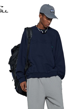 ONEILL卫衣男女春秋款宽松国潮百搭黑色圆领美式复古潮牌卫衣外套