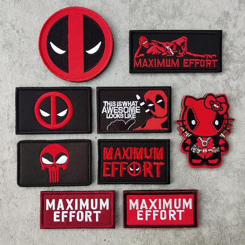 漫威英雄死侍刺绣魔术贴徽章