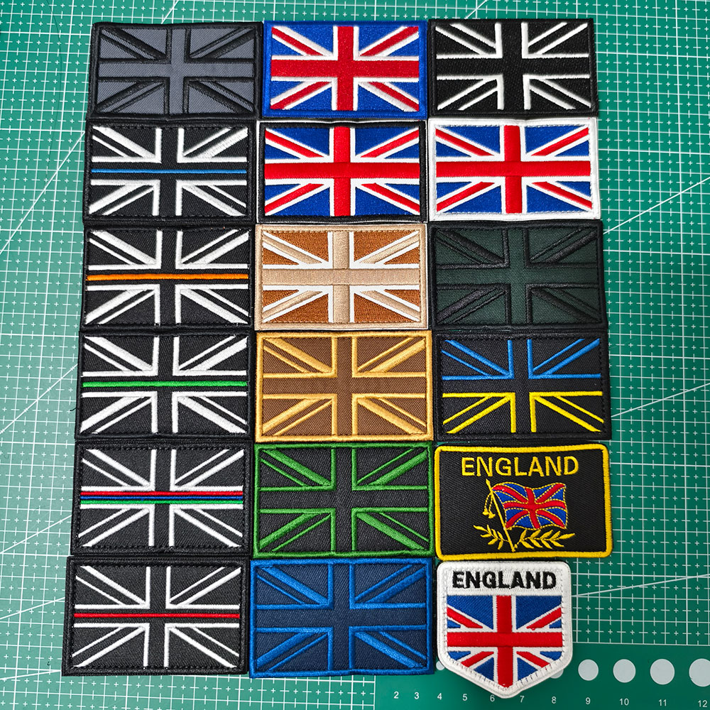 英国国旗刺绣魔术贴徽章臂章刺绣魔术贴布标士气胸贴臂章装饰配件