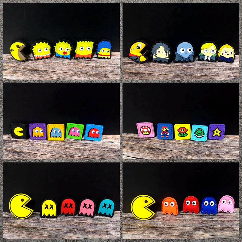 立体PVC魔术贴球鞋贴塑胶魔术章可爱包贴像素徽章电玩元素士气章