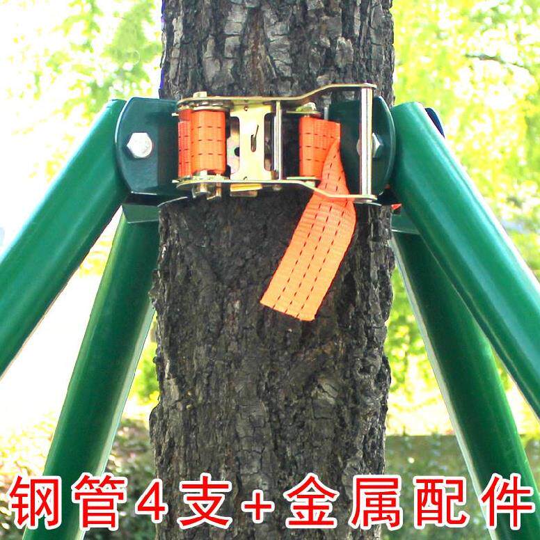 套筒牢树支撑固枝支架镀脚架紧固固定器三锌钢V管扎带树木大树i.