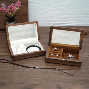 黑胡桃木实木质制眼镜盒男女收纳感抗压便携近视礼品木盒子眼镜盒