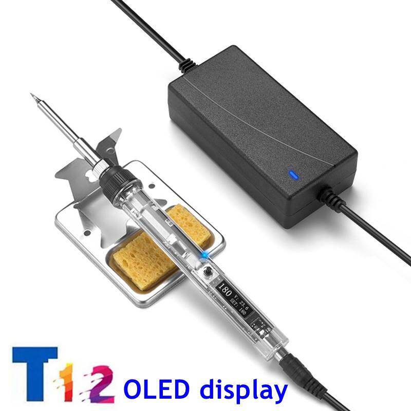 oled t12电烙铁迷你便携式温度可调焊台烙铁带t12烙铁头