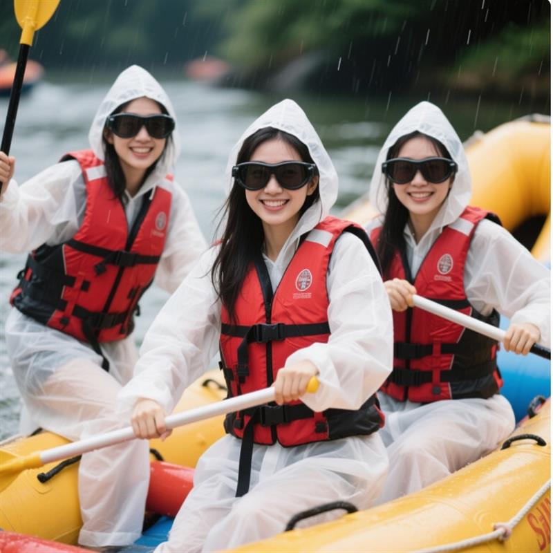 【天猫正品】漂流专用雨衣防水雨裤男女加厚儿童全身暴雨级防护玩
