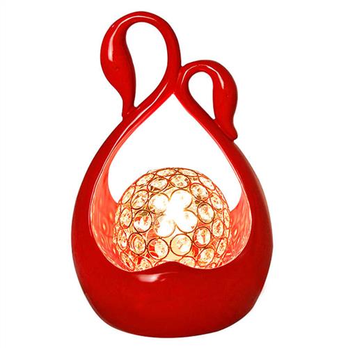 结婚用的台灯婚房床头灯红色轻奢新婚陪嫁长明长命摆件灯卧室一对