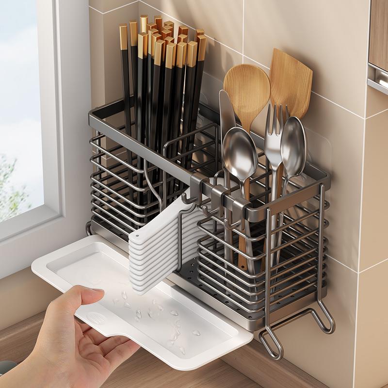 筷子收纳盒厨房筷子笼壁挂式筷笼家用新款勺子筷子篓筷子筒置物架