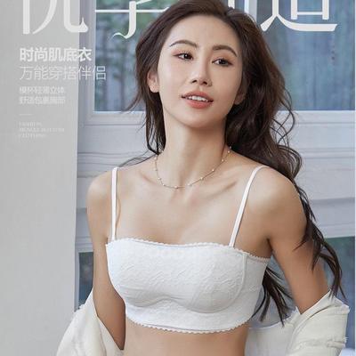 性感蕾丝抹胸美背轻薄无钢圈女士内衣小胸聚拢裹胸可拆卸肩带文胸