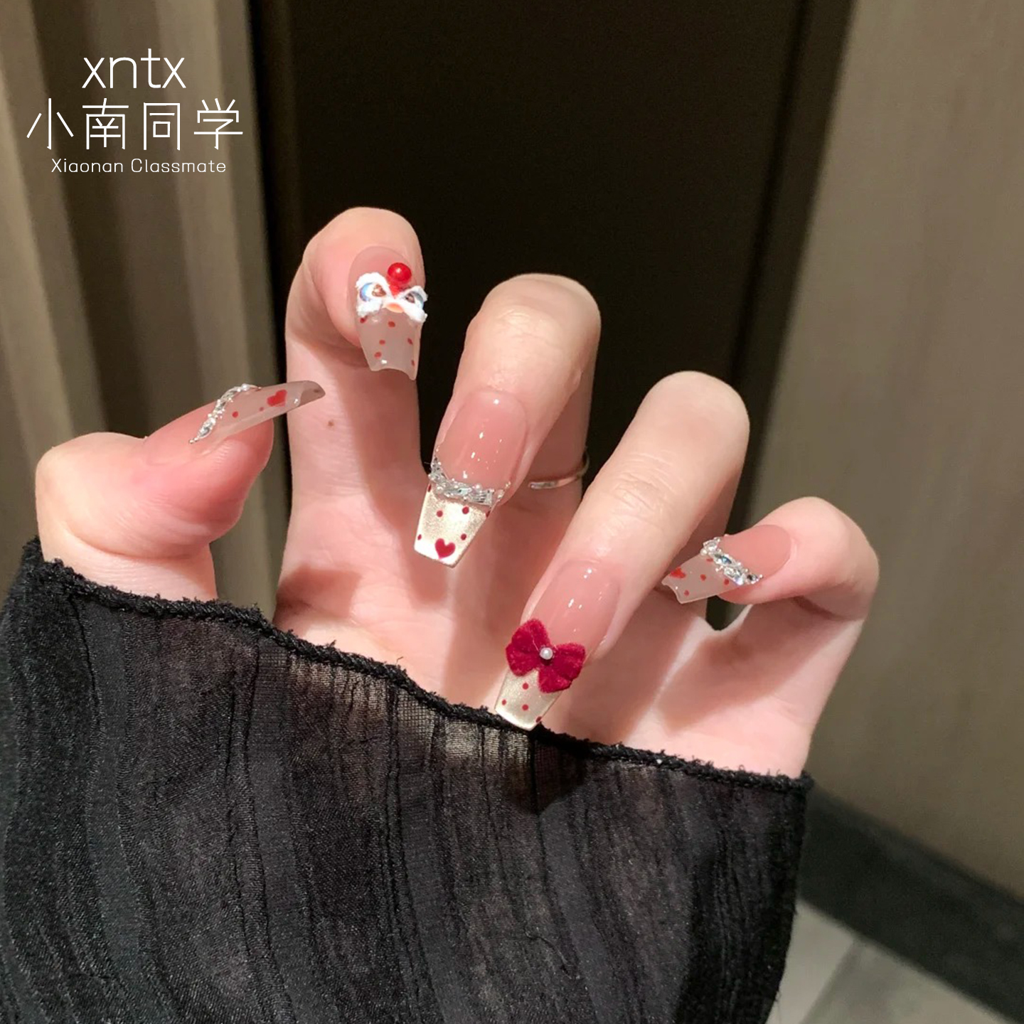 【招财醒狮精致显白】美甲穿戴甲