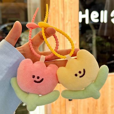 义乌小商品饰挂坠闺蜜情侣礼物可爱卡通郁金香毛绒公仔钥匙扣挂件