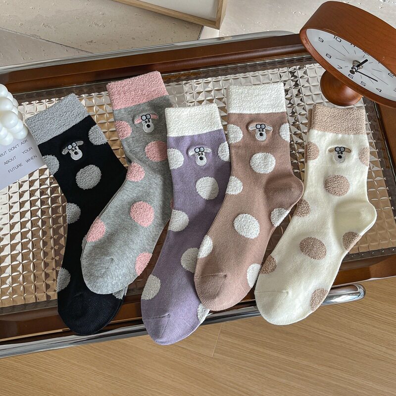 中筒袜子棉圈圈纱袜口韩版女袜运