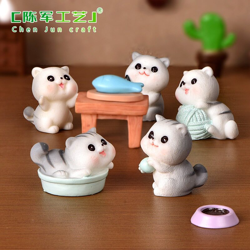 艺水晶球顽皮线团抱球调皮小猫树