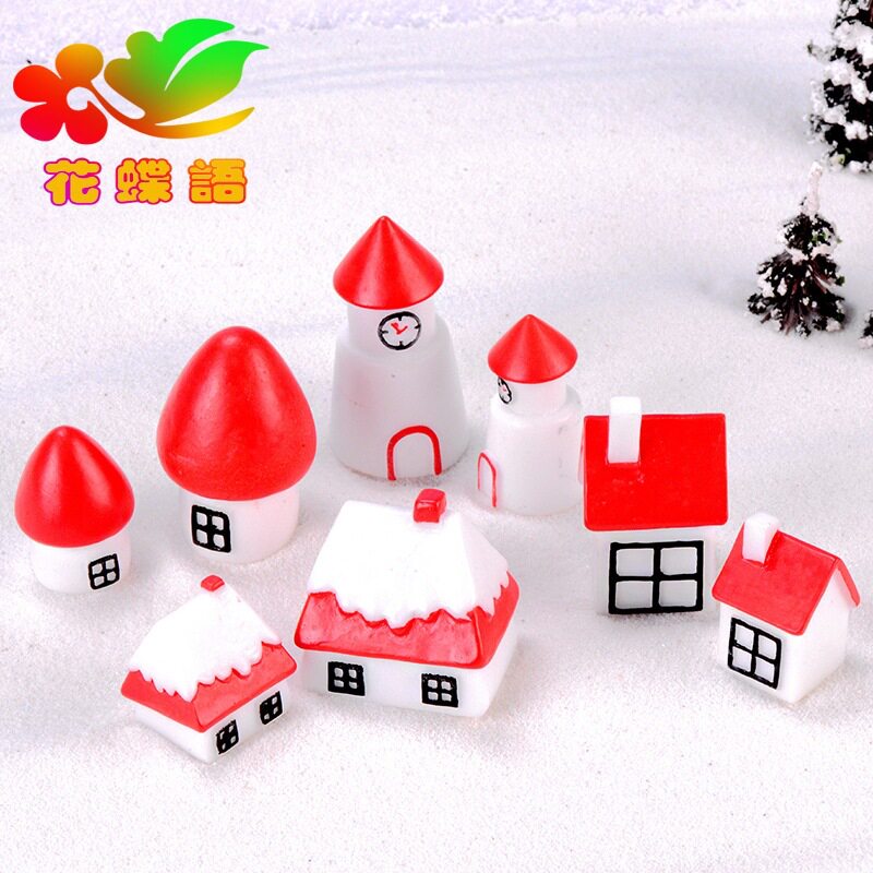 特价圣诞房子新年装饰品饰品卡通小礼道具摄影城堡雪景摆件品
