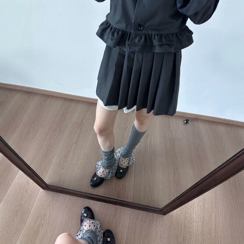 特价春夏薄款波点网纱修饰腿型堆堆袜套喇叭腿型少女风Ins风中筒