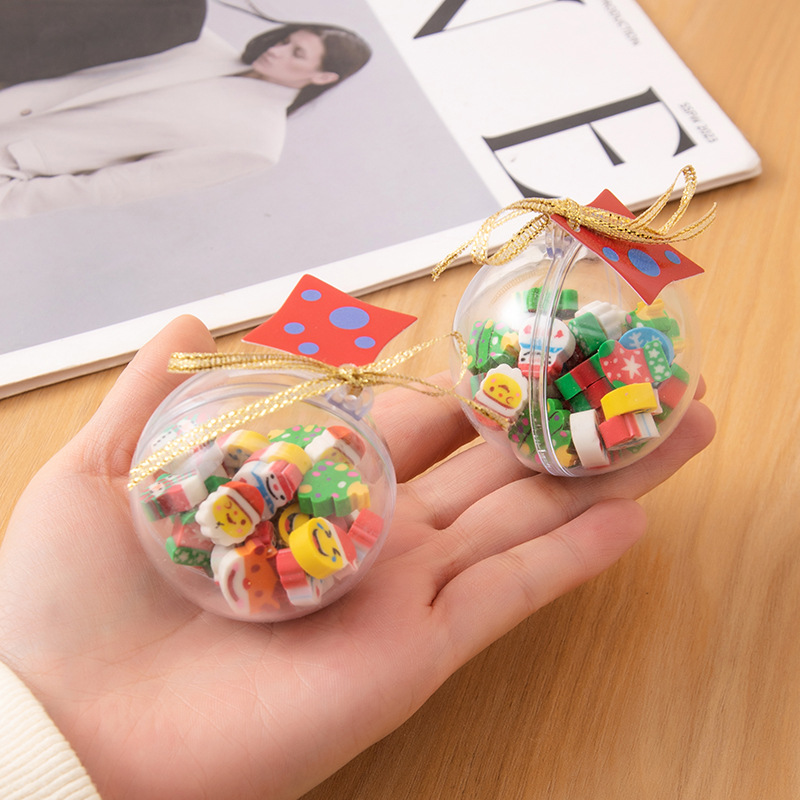 买一送一文具圣诞球橡皮擦圣诞小礼物奖品礼品圣诞节礼品橡皮创意