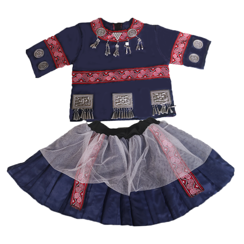 小荷风采小银匠儿童民族舞蹈服苗族服装舞台服红山果表演出服彝族