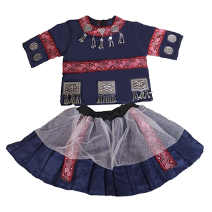 小荷风采小银匠儿童民族舞蹈服苗族服装舞台服红山果表演出服彝族