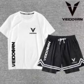 夏季 投篮服T恤男双层短裤 体育生训练服 速干短袖 维动篮球运动套装