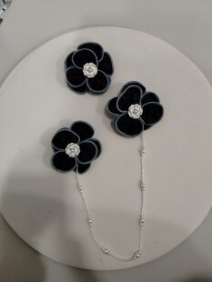 窗帘纱帘挂件装饰品配件复古小香风钉珠花朵别针点缀小饰品轻奢风