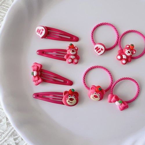 可爱草莓熊发饰套装礼物