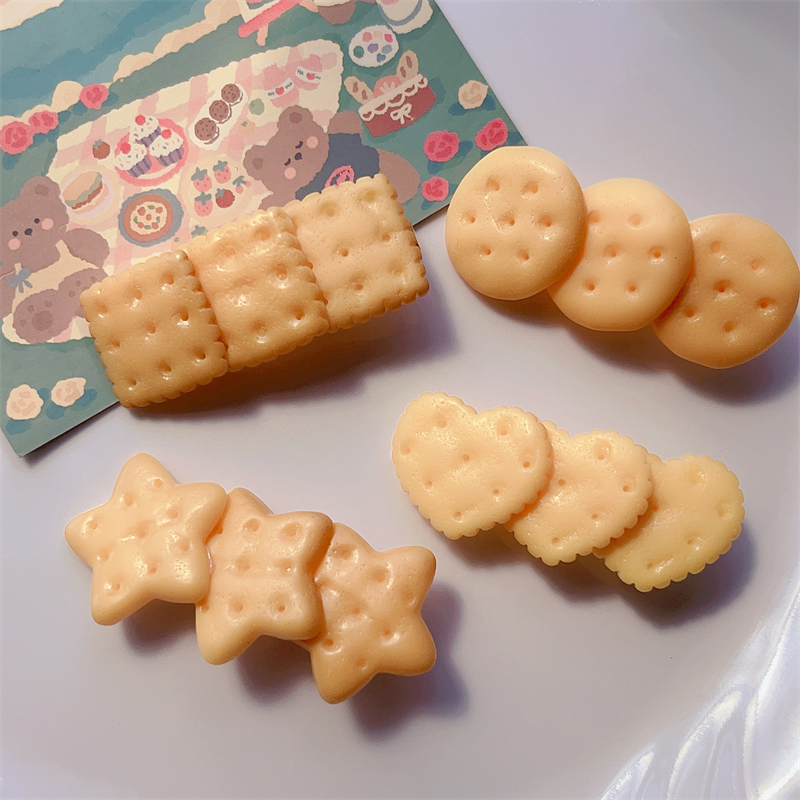 发夹树脂可爱仿真饼干鸭嘴夹