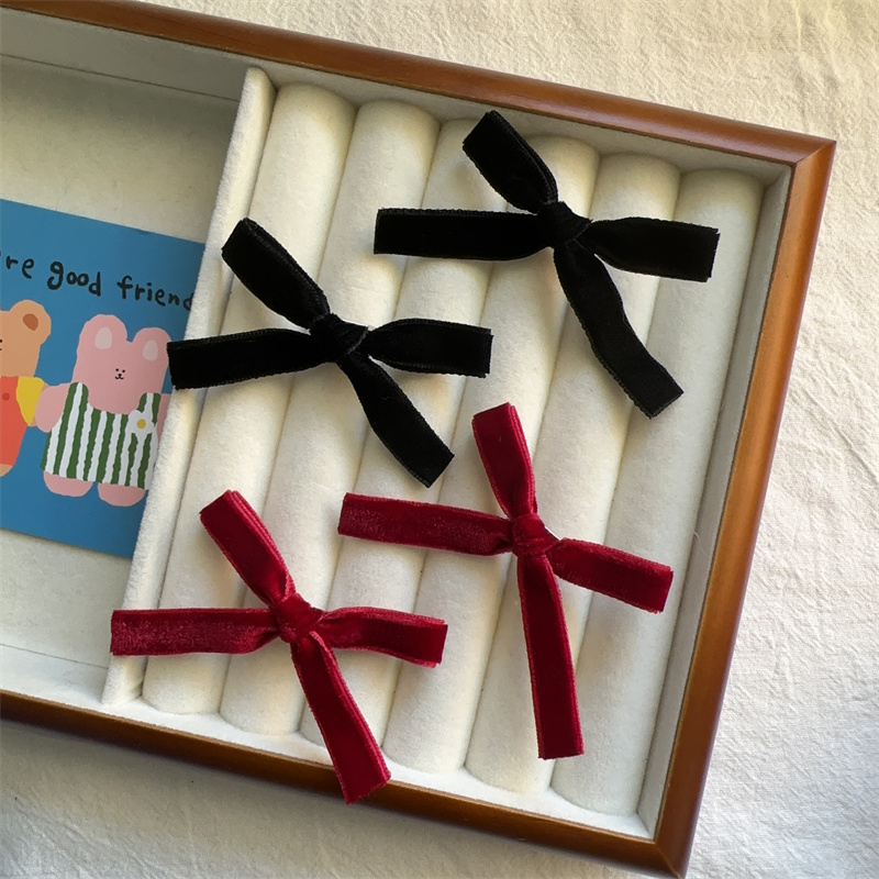 日韩丝绒女丝绒蝴蝶结胸针