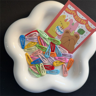 糖果色小号发夹马卡龙彩色BB夹水滴多巴胺卡子儿童可爱少女心头饰