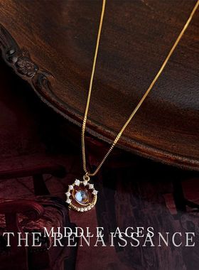 梦幻星球宇宙天文球土星项链地球仪彩色吊坠复古高级感