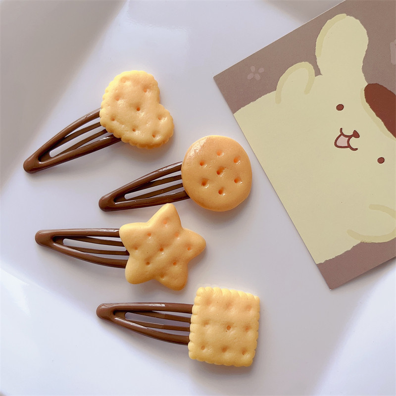 thumbnail for Sweet salt star biscuit hairpin side clip girl bangs clip soft girl bb clip ins net celebrity cute hairpin hair accessories