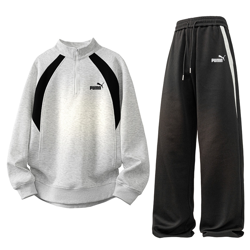 一折专区】春秋季新款运动套装男半拉链立领青年百搭休闲长袖卫衣