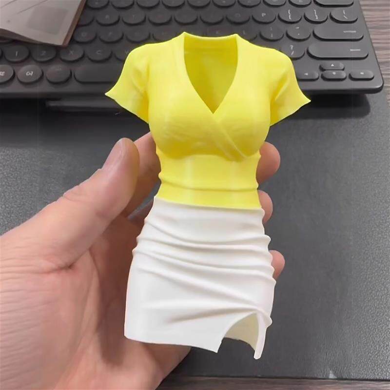 包臀裙笔筒3d打印蕾丝性感紧身纯欲风桌面摆件创意手办装饰收纳筒
