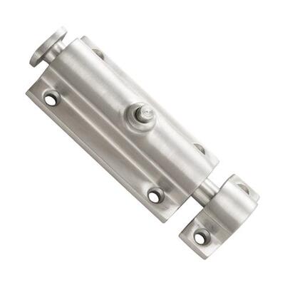 自动弹簧插销304不锈钢工业柜门LS404 406 506按钮式明装4寸门栓