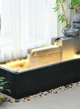 现代简约圆球流水喷泉客厅摆件酒店大堂鱼池落地装饰招财水景摆设