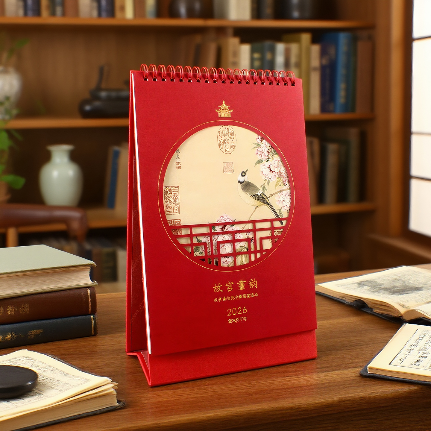 马年台历2026年创意桌面办公记事本大号日历小清新摆件简约竖款中国风新年月历每日计划表本广告定制