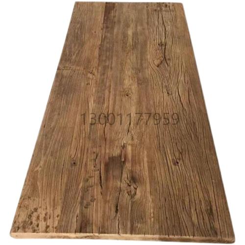 老榆木门板旧木板风化原木复古台面板实木吧台板怀旧楼梯踏步茶桌