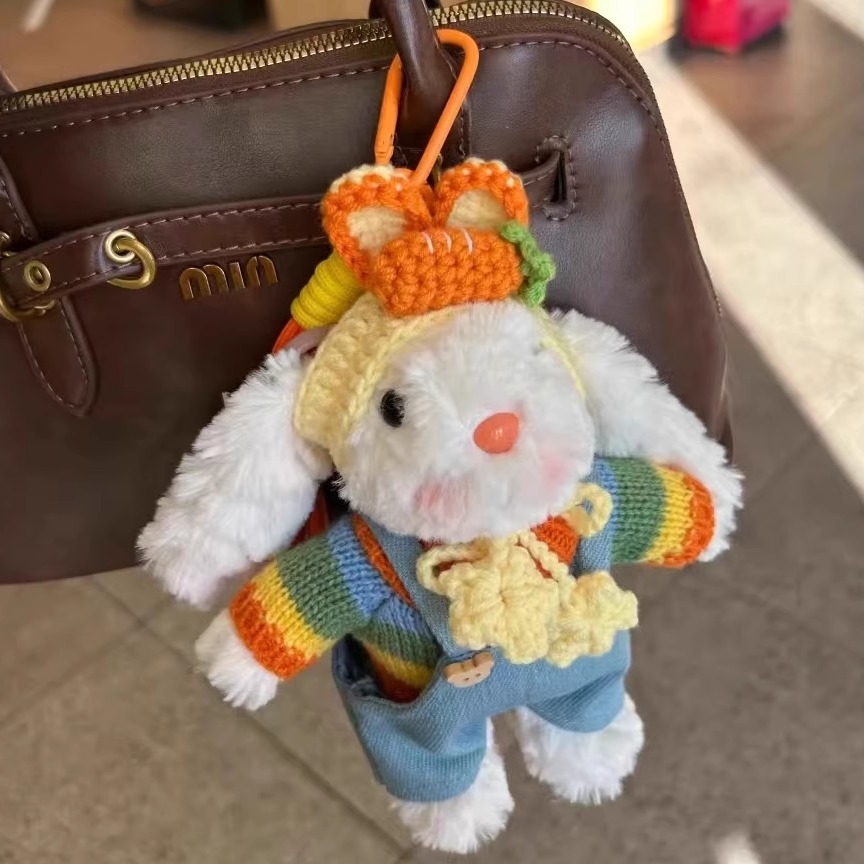 可爱兔子挂件垂耳兔小玩偶毛绒公仔钥匙扣礼物精致女包包挂饰礼品