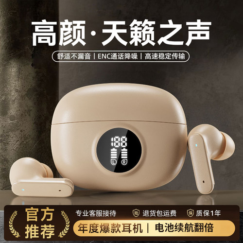 入耳式无线蓝牙耳机降噪超长续航2026新款久戴不痛重低音数显男女