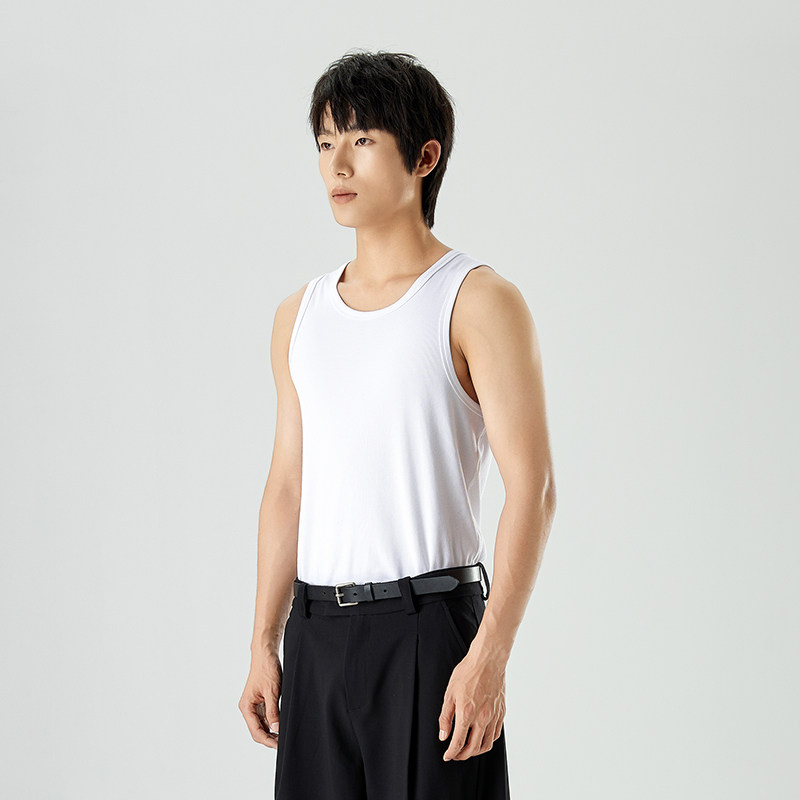 TUTM男装 晴棉罗纹面料微修身基础款背心男夏季无袖T恤坎肩打底衫