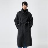 冬季 TUTM男装 呢子过膝羊毛外套 大衣男士 中长款 浴袍式 双面毛呢俄式