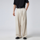 基础款 百搭西装 松紧腰双褶西裤 TUTM男装 男士 宽松直筒休闲裤 长裤