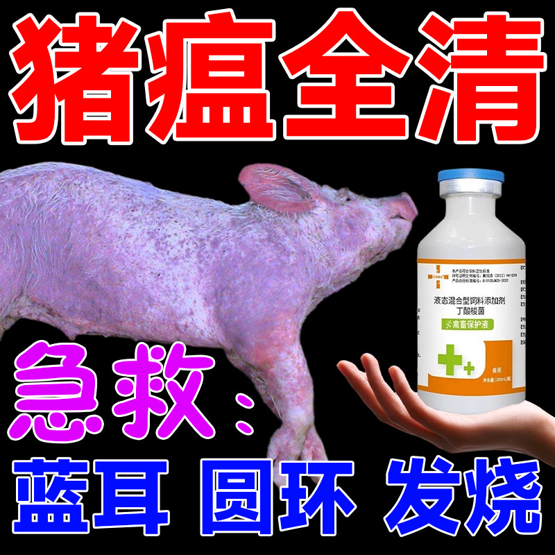 非洲猪瘟预防药蓝耳病圆环病药抗病毒专用药治猪小飞蓝耳发热发红