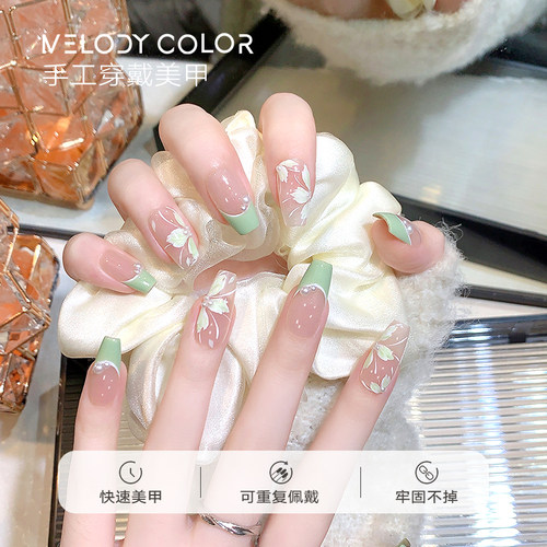 【浮春绘】纯手工穿戴甲春天花朵手绘艺术美甲指甲贴Melodycolor