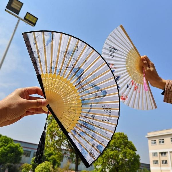 用女士夏天旗袍耐古风扇子古代仙气汉服折扇古典舞蹈专厂家中国风