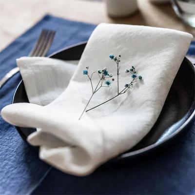 %纯色亚麻餐巾家用XCM高档餐口布酒店擦杯布西餐垫XCM