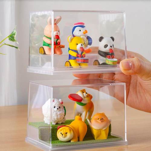 日本进口盲盒展示架模型透明摆柜扭蛋摆件积木防尘收纳盒