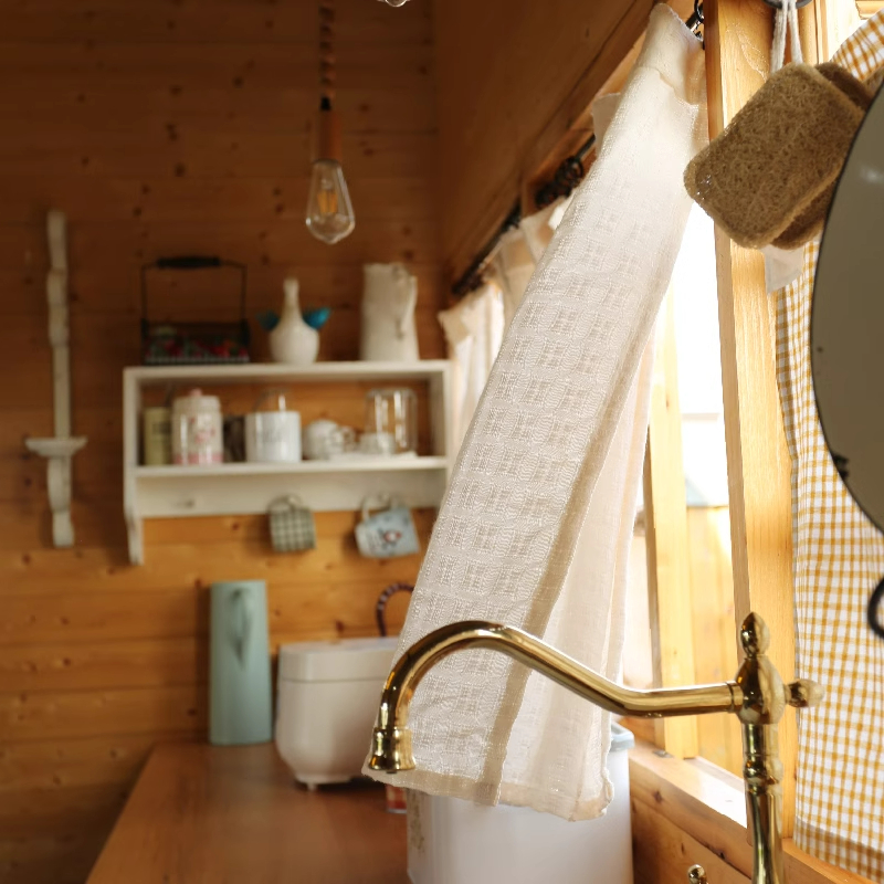 日式棉麻原木风棉线纱帘