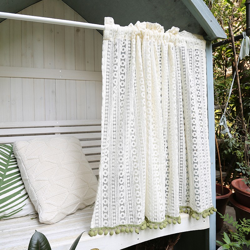 鸢尾乡旅北欧米色网纱蕾丝绣花