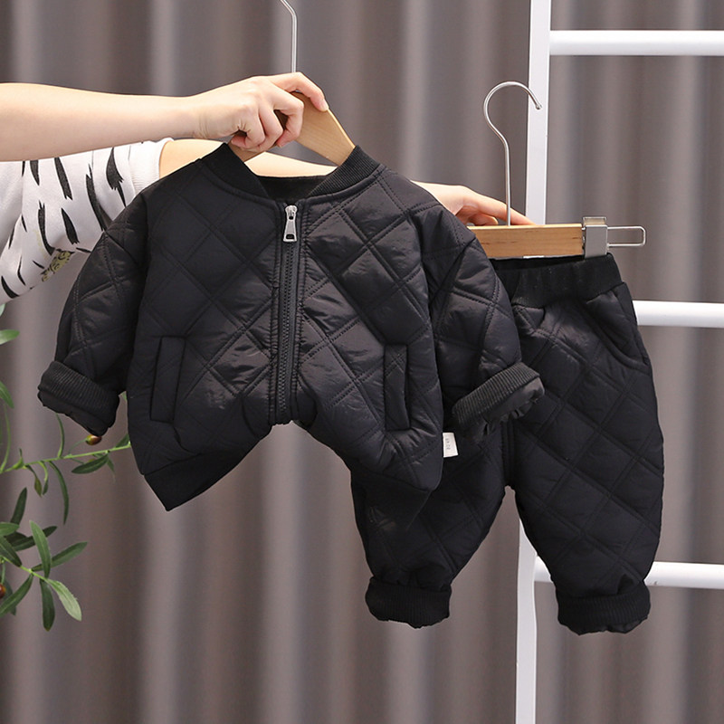 品牌专柜宝宝冬季套装棉服夹棉儿童衣服秋冬款童装男童婴儿两件套