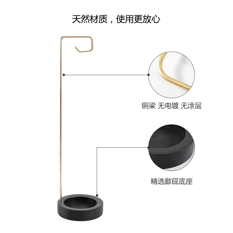 极速山百集铜砚毛笔架圆s形展示架子毛笔挂笔墨纸砚挂毛笔墨碟置