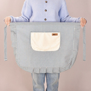 帆布半身围裙女家用厨房做饭餐饮酒店服务员上班防油防污半截围腰