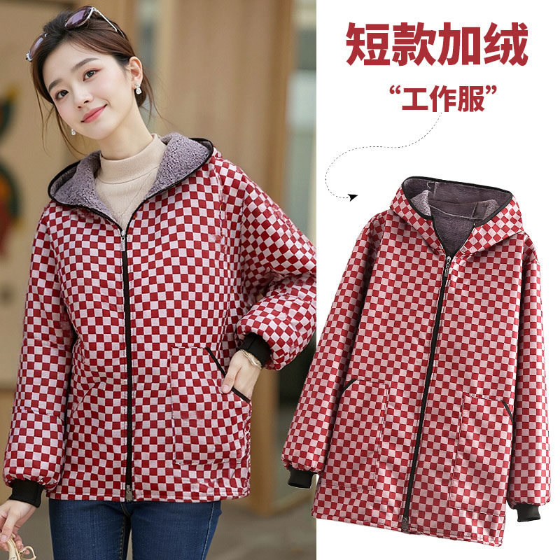 时尚短款加绒加厚保暖罩衣外穿防泼水长袖围裙上班专用工作服外套,家庭/个人清洁工具,围裙,淘宝优惠券,粉丝福利购,淘宝优惠卷